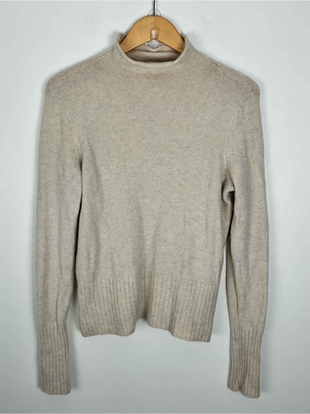 Madewell Cream Inland Mockneck Sweater Wool Alpaca Blend Fall Minimalism L